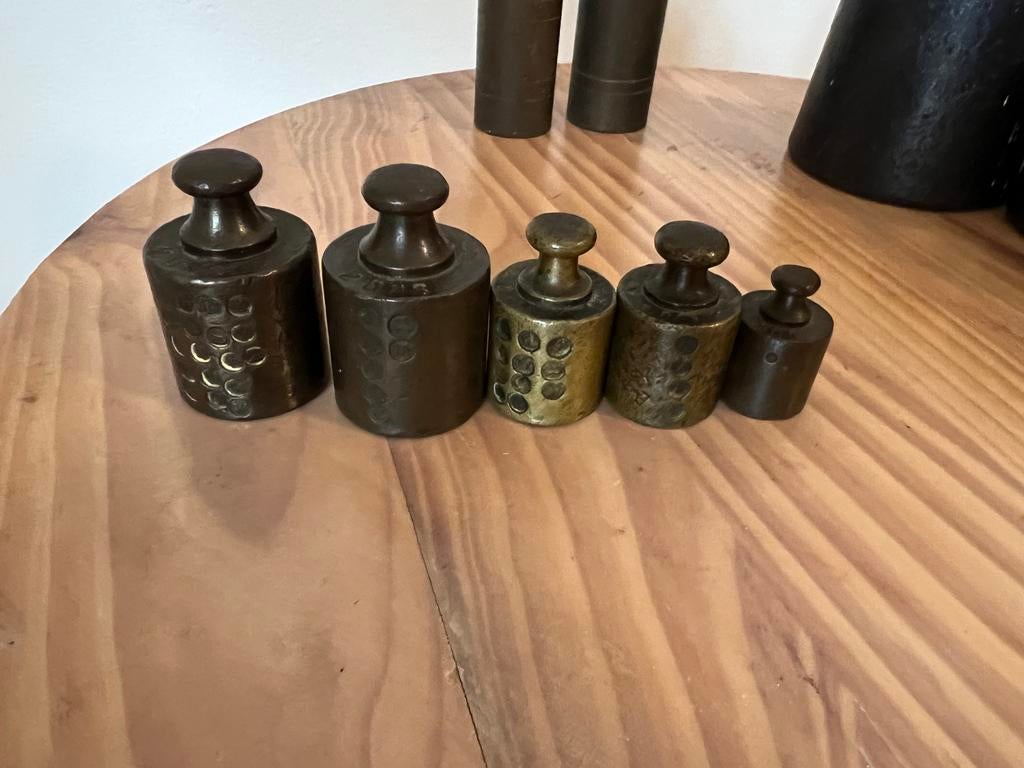 Antieke/vintage gewichtjes – messing & gietijzer, Ophalen of Verzenden