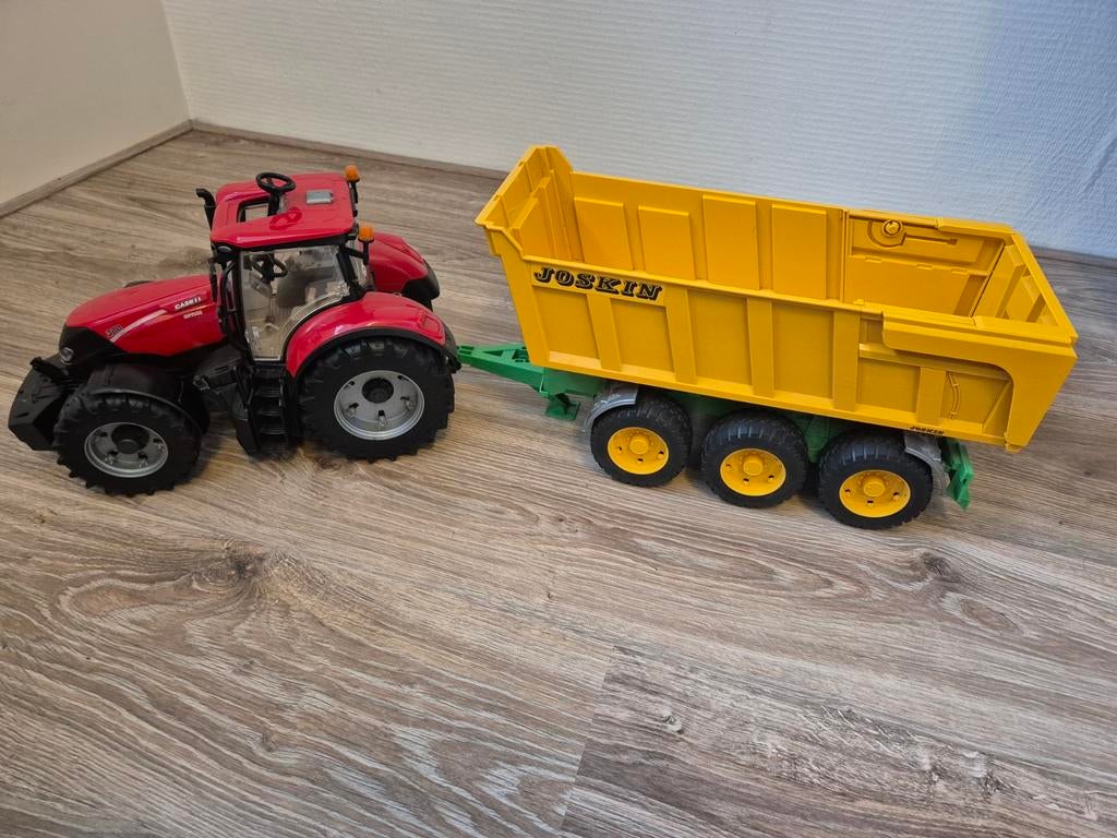 Speelgoed tractor Case 300 met Joskin kiepkar, Ophalen, Gebruikt