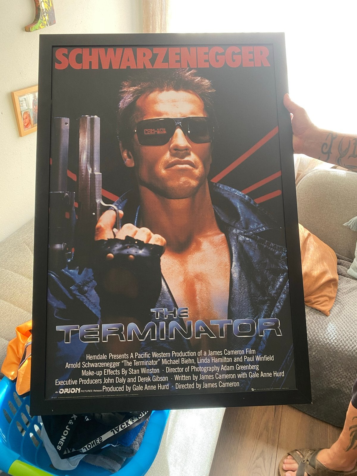 The Terminator Filmposter - Arnold Schwarzenegger, Ophalen, Rechthoekig Staand, Met lijst, Zo goed als nieuw