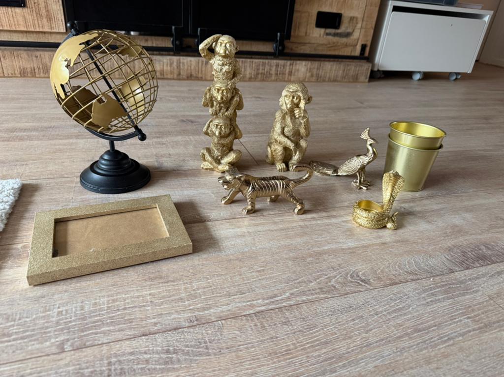 Gouden accessoires voor in huis/slaapkamer, Ophalen of Verzenden, Zo goed als nieuw, Goud, Modern