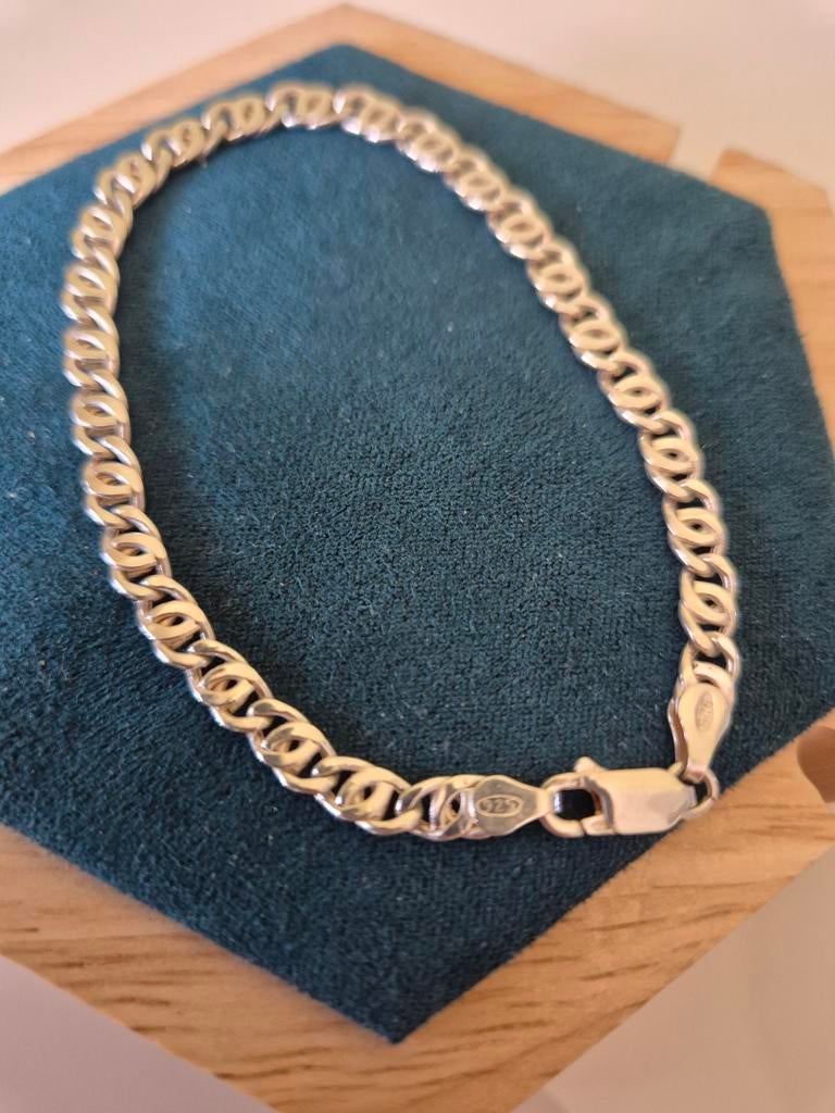 Zilveren Schakelarmbandje 449, Sieraden, Tassen en Uiterlijk, Armbanden, Gebruikt, Zilver, Zilver, Ophalen of Verzenden