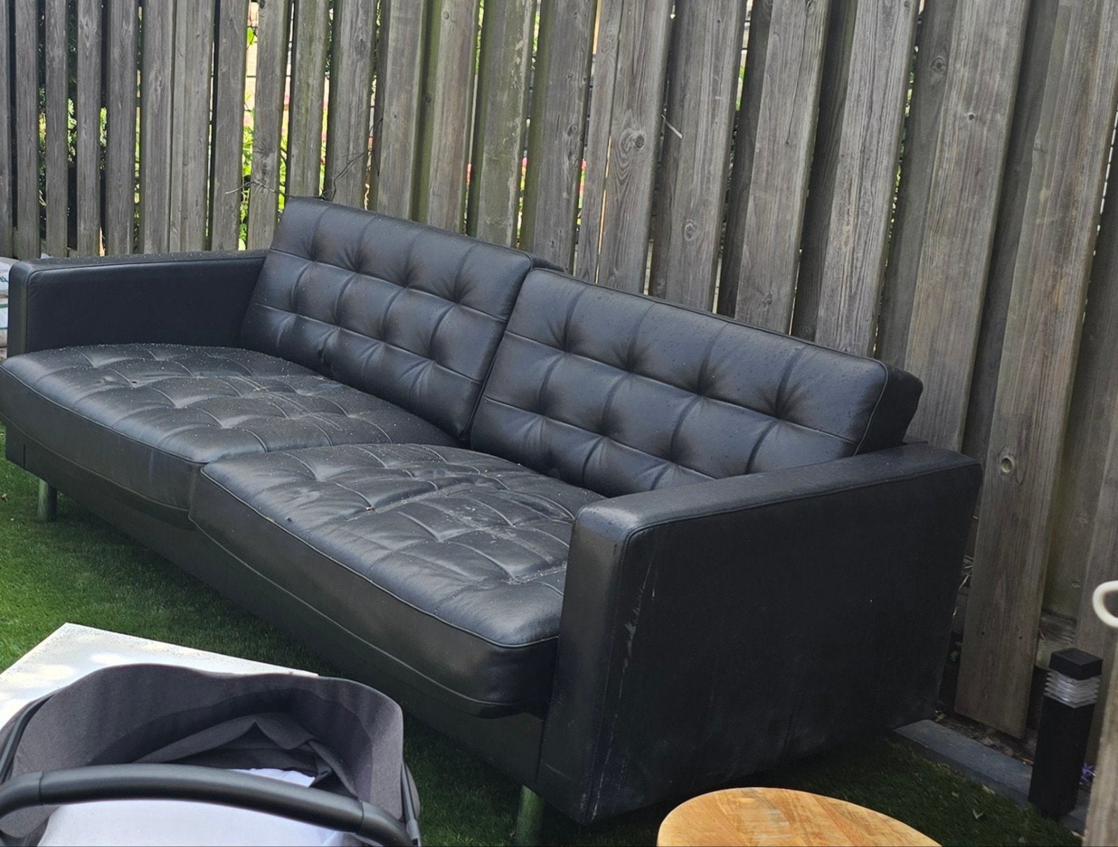 IKEA leren bank - Comfortabel en stijlvol, Ophalen, Gebruikt, Driepersoons, Rechte bank