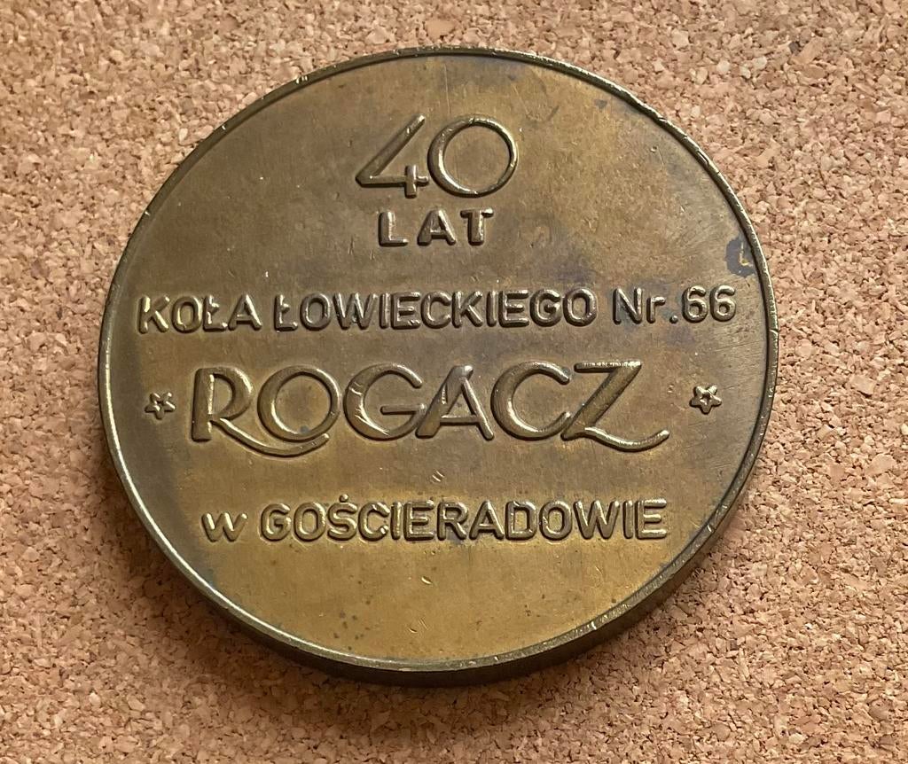 Penning / medaille - 40 Lat Kola Lowieckiego nr. 66 - 1988, Ophalen of Verzenden, Brons, Buitenland