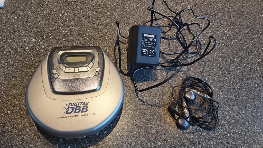 Philips Portable cd player AZ7901 + stroomadapter en oortjes, Ophalen of Verzenden, Discman