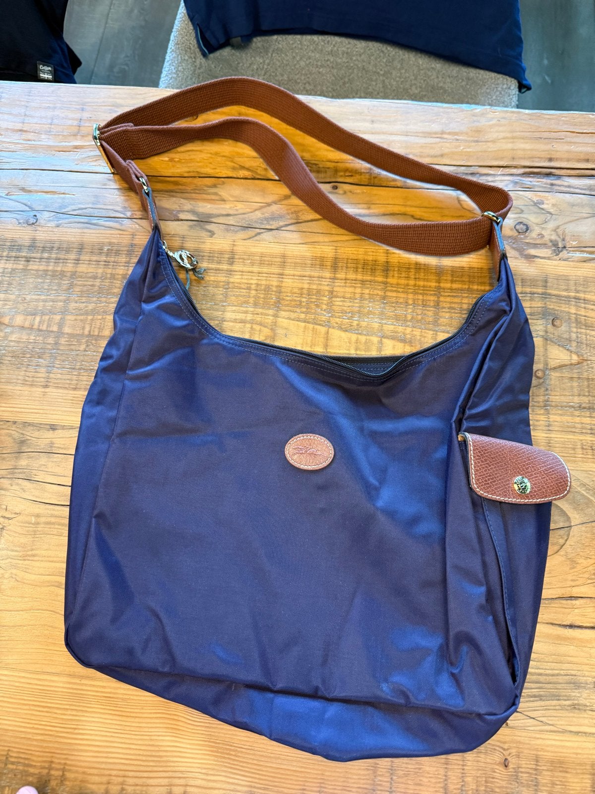 Nieuwe Longchamp schoudertas met zijvlak - 50x60cm, Ophalen of Verzenden, Nieuw, Blauw, Shopper