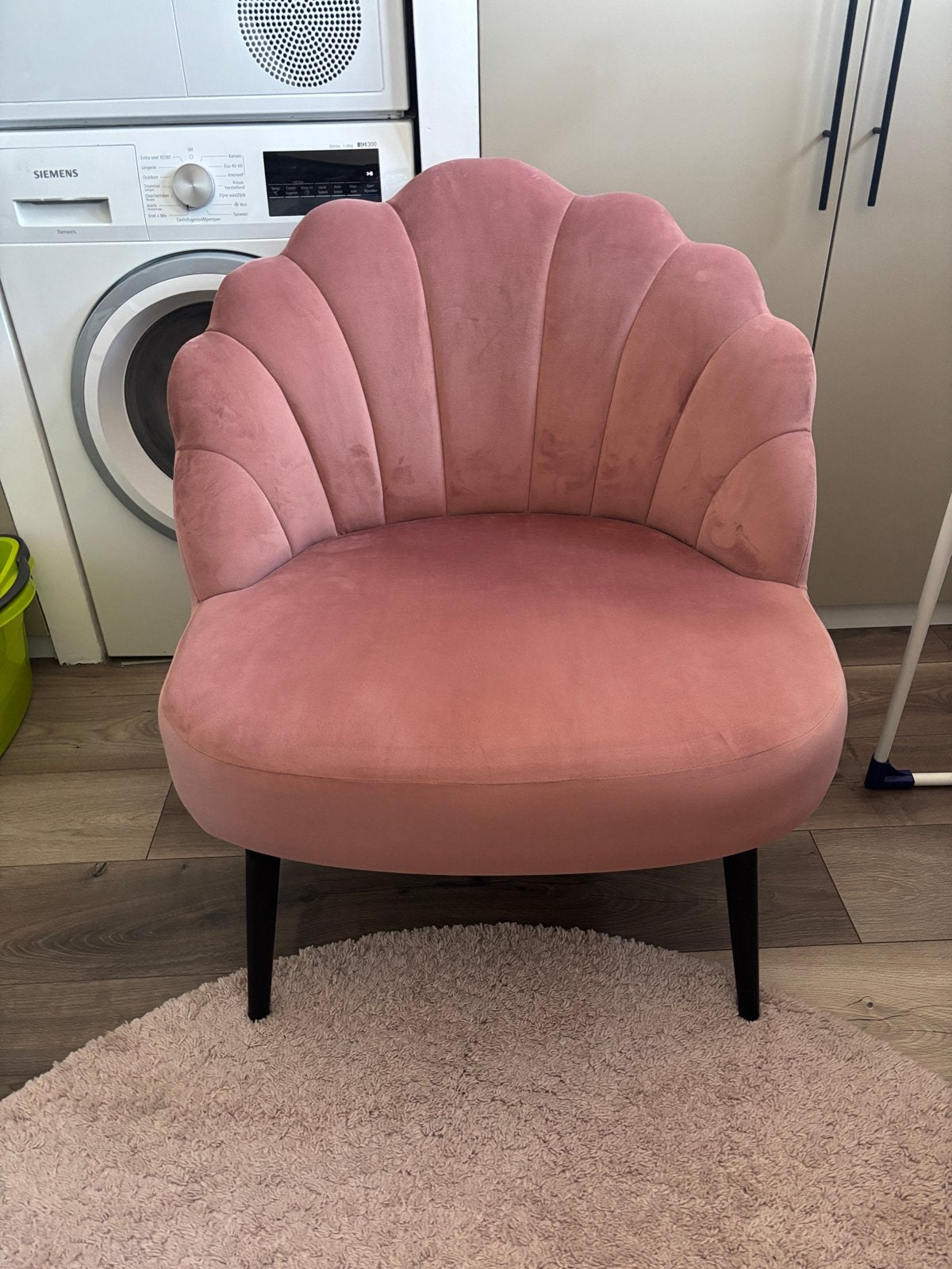 Roze Schelp Stoel - Fluweel, Ophalen, Overige kleuren, Zo goed als nieuw, Eén