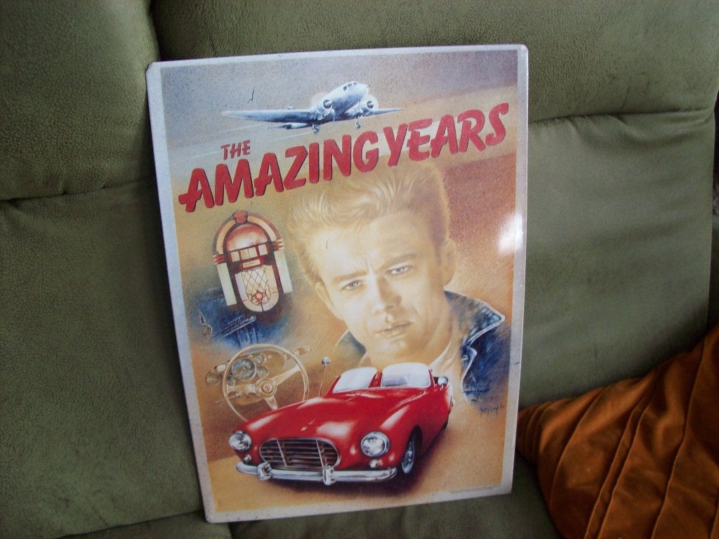 37bij55cm blikken plaat James Dean, Verzamelen, Ophalen