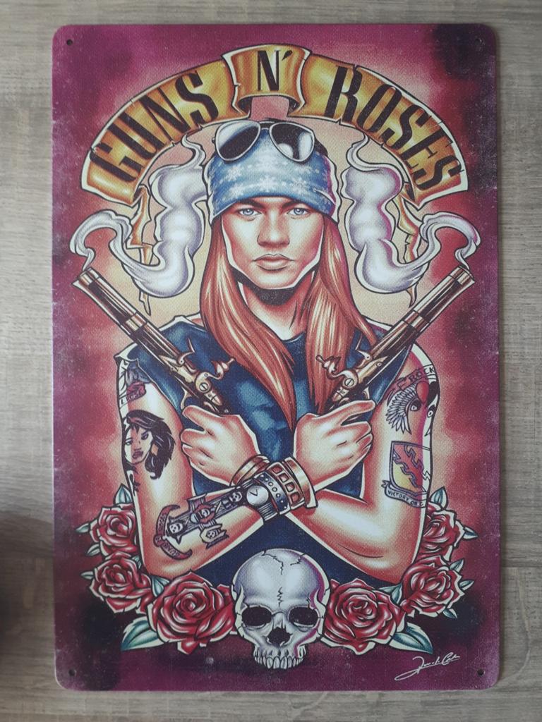 Guns N Roses 20x30 cm Metalen Reclamebord, Ophalen of Verzenden, Nieuw, Poster, Artwork of Schilderij