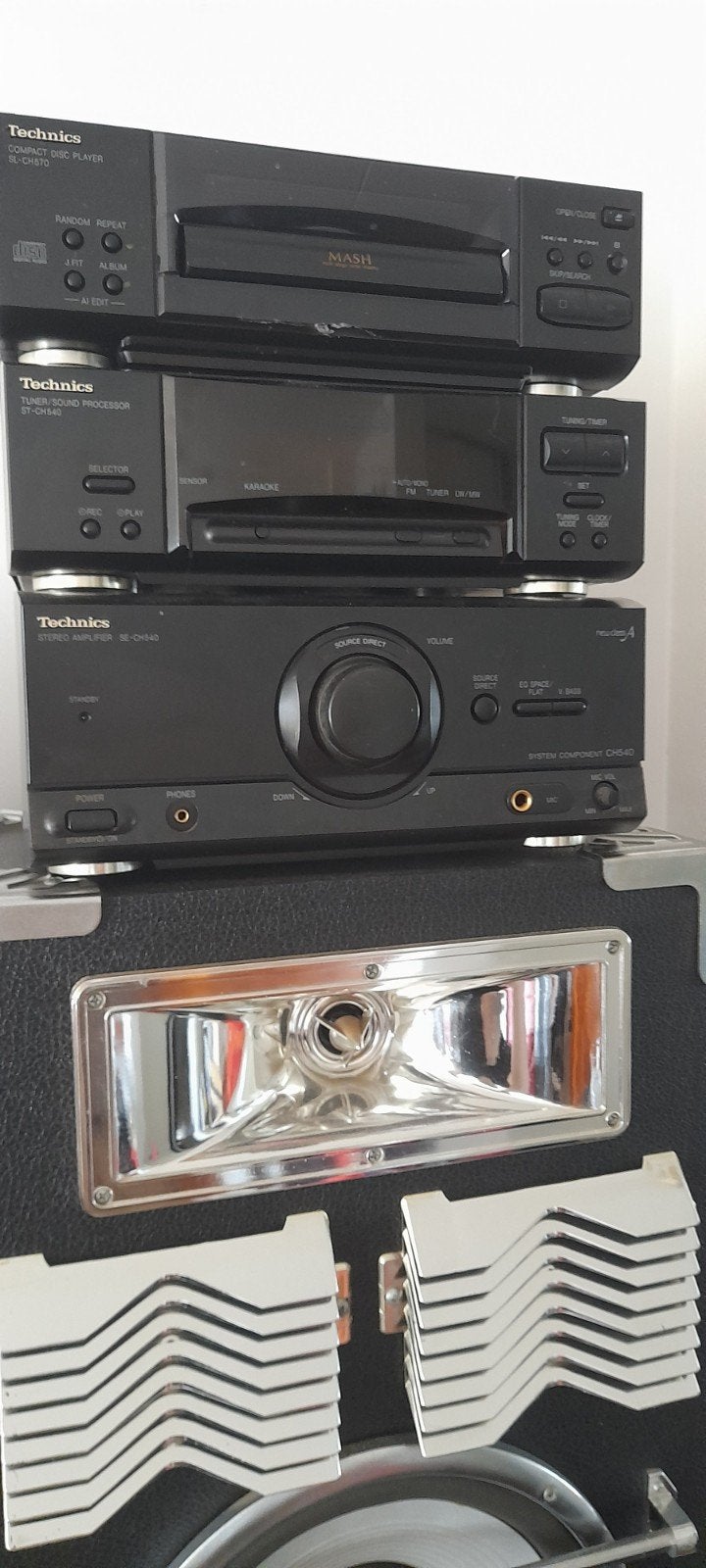 Technics stereo set met 2 speakers er bij, Losse componenten, Zo goed als nieuw, Speakers, Ophalen