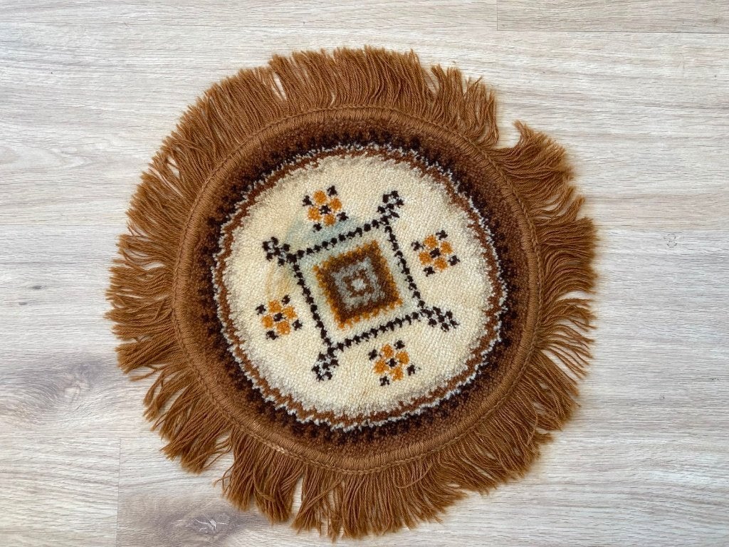 Rond vintage sierkleedje met franjes - Ø 33 cm, Ophalen, Rond, Minder dan 50 cm