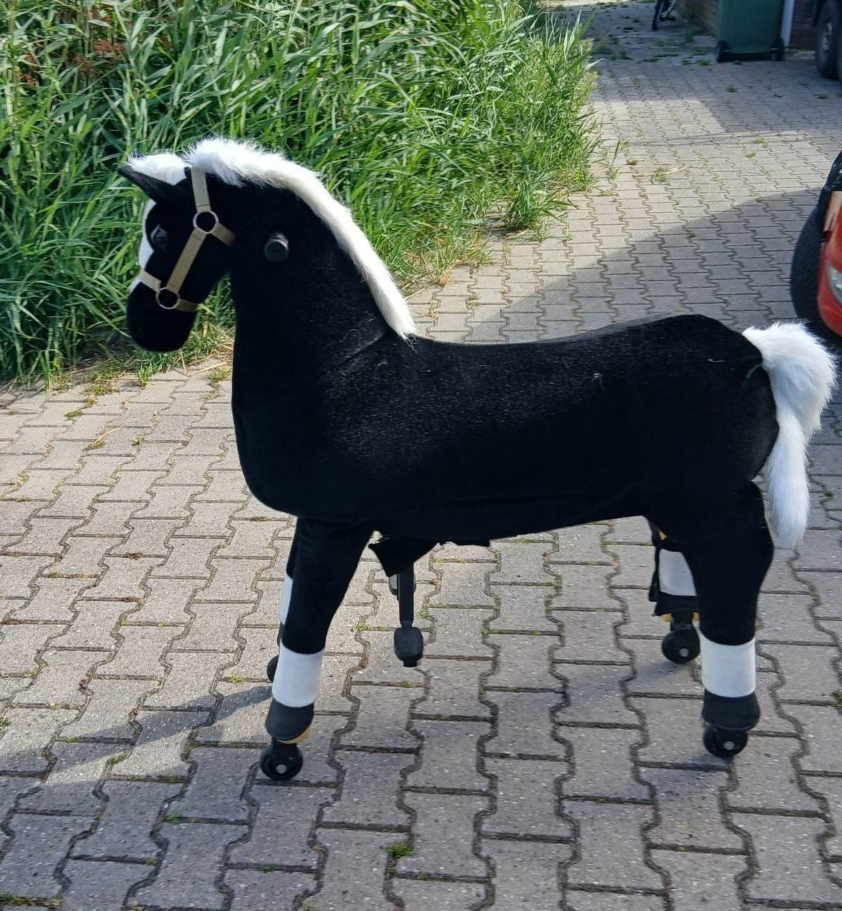 Animal Riding Paard XL - Zwart/Wit, Weinig Gebruikt, Ophalen, Zo goed als nieuw