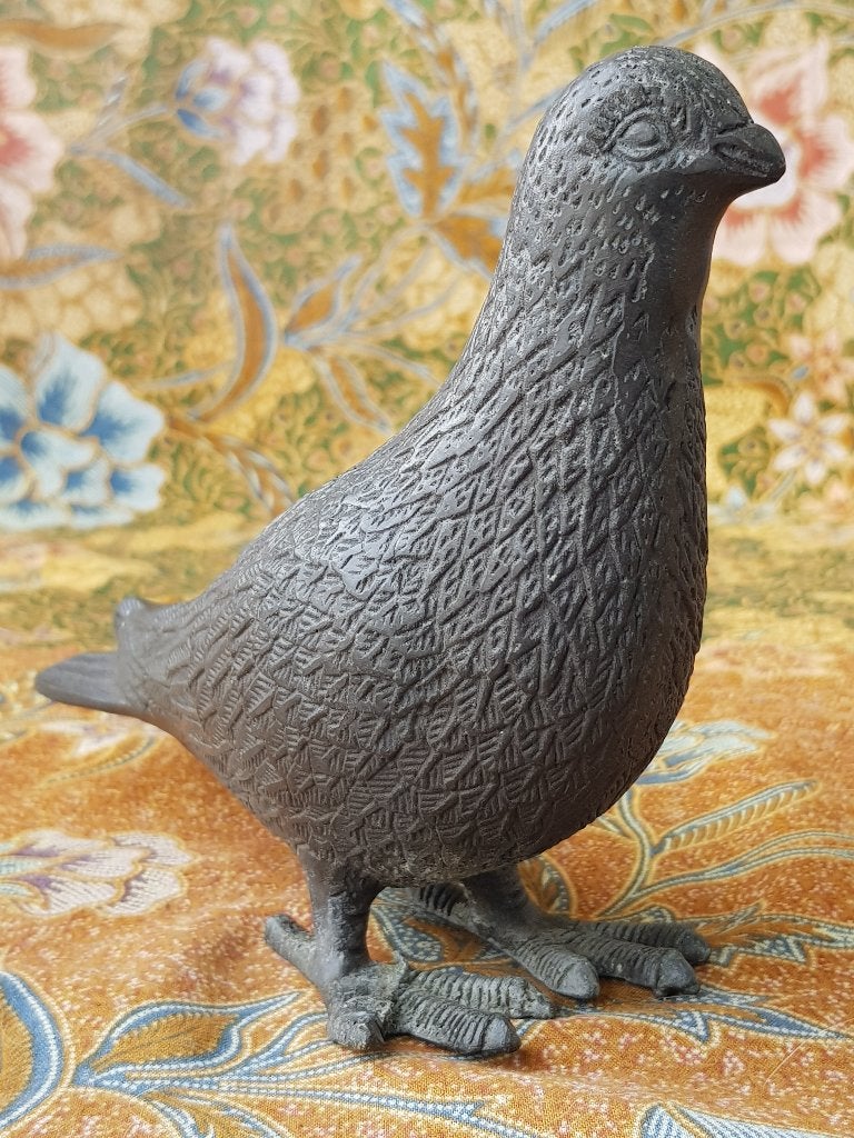 Mooi oud Oosters brons beeldje van een duif 20 cm., Handgemaakt, Ophalen of Verzenden, Overige herkomsten, Brons