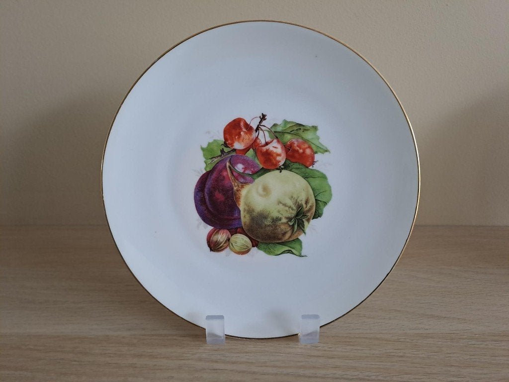 Set van 3 vintage porseleinen sierborden wandborden fruit, Antiek en Kunst, Ophalen of Verzenden