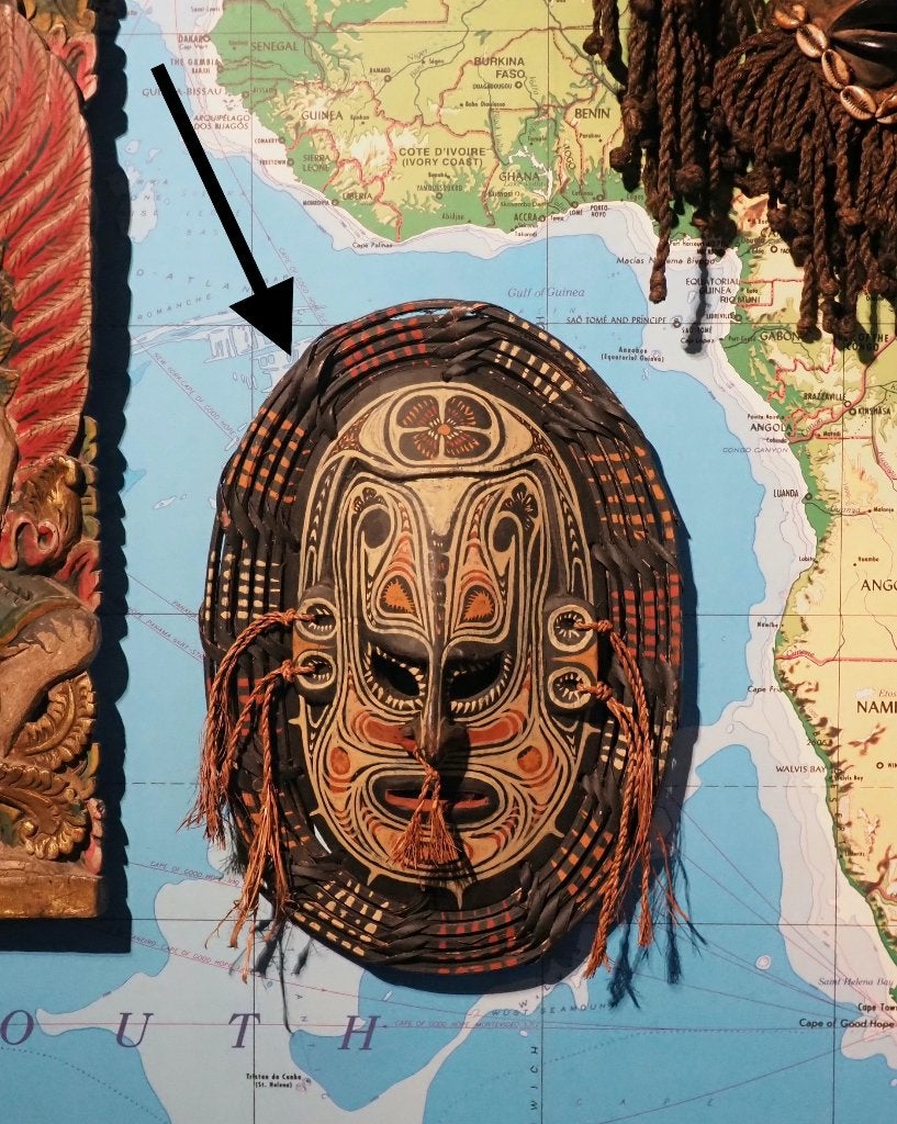 Latmul dansmasker Sepik, Papua Nieuw-Guinea (200315-12), Hout, 38 cm, Masker, Papoea-Nieuw-Guinea