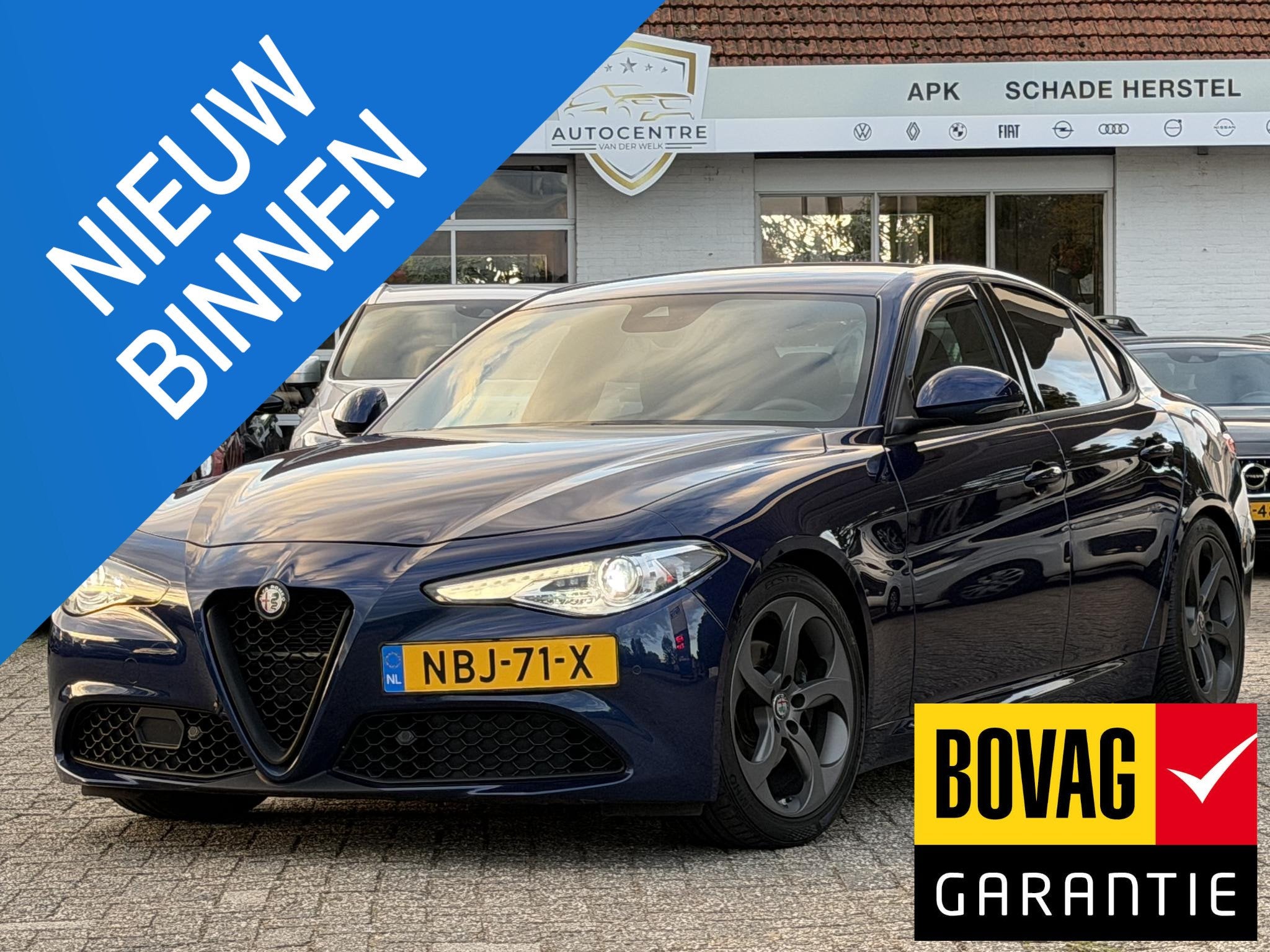 Alfa Romeo Giulia 2.0T B-Tech NAVI | KLIMA | CAMERA | BOVAG, Auto's, Automaat, Euro 6, 4 cilinders, Blauw