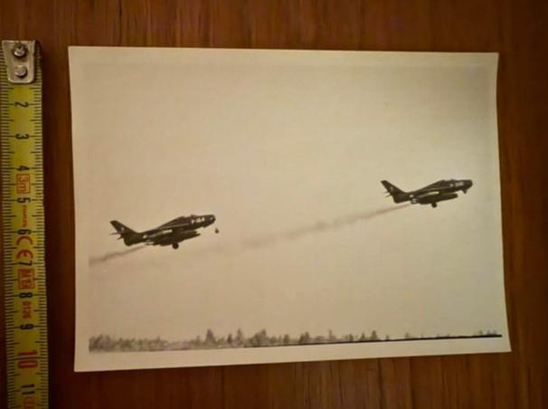 Foto Republic F-84F Thunderstreak, Ophalen of Verzenden, Gebruikt, Kaart, Foto of Prent