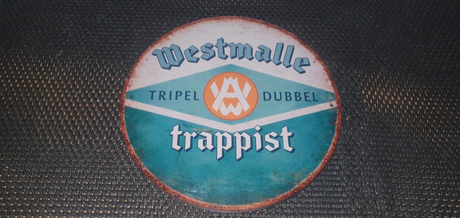 Westmalle Trappist reclamebord - Ø 20 cm, Ophalen of Verzenden, Nieuw, Reclamebord