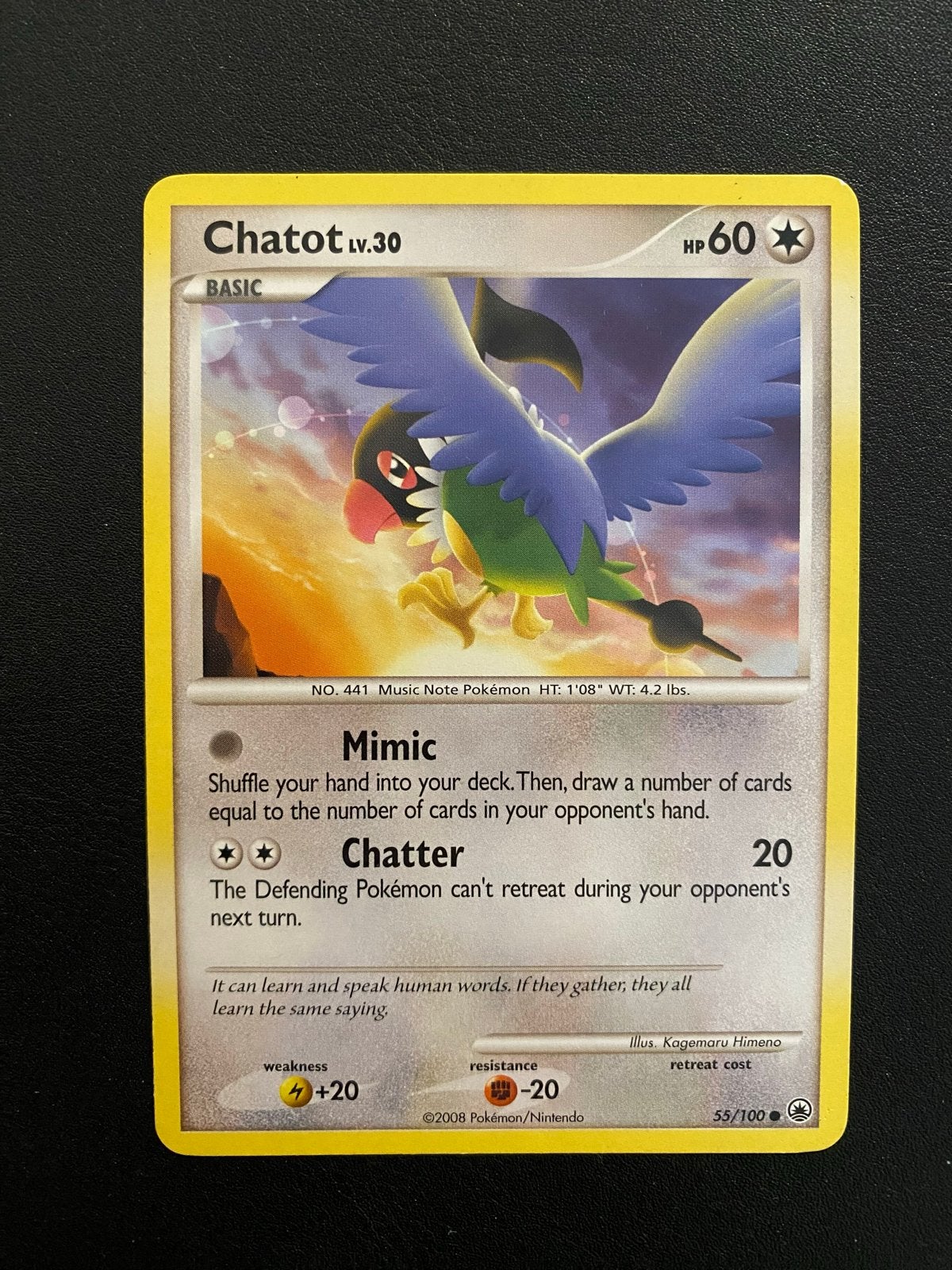 Chatot 55/100 Diamond & Pearl Majestic Dawn (2008), Ophalen of Verzenden, Zo goed als nieuw, Losse kaart