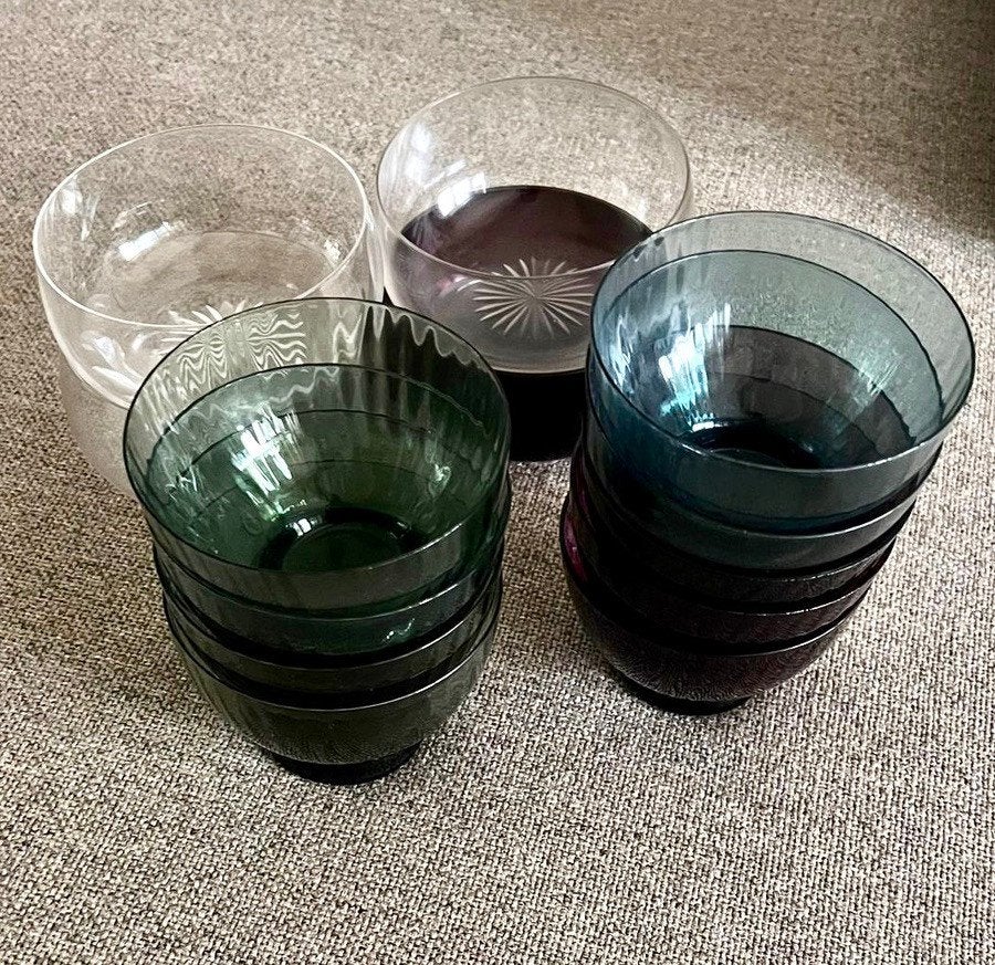 Vintage glazen kommetjes en schaaltjes, Ophalen of Verzenden