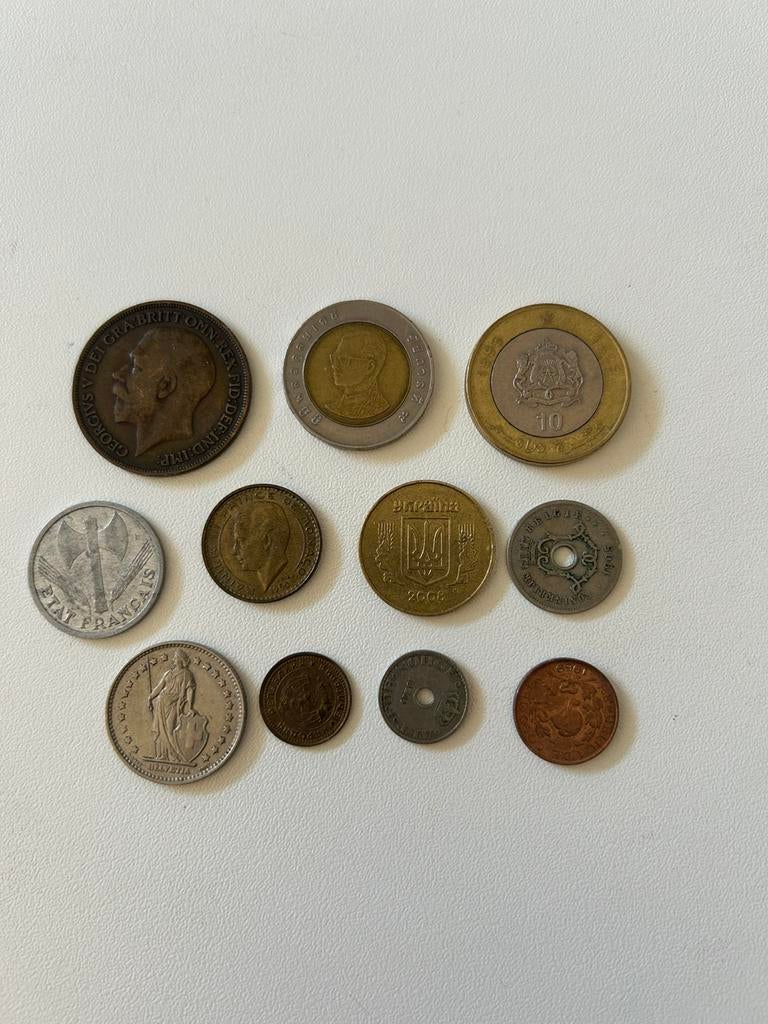 11 buitenlandse munten, Ophalen, Overige landen, Overige waardes