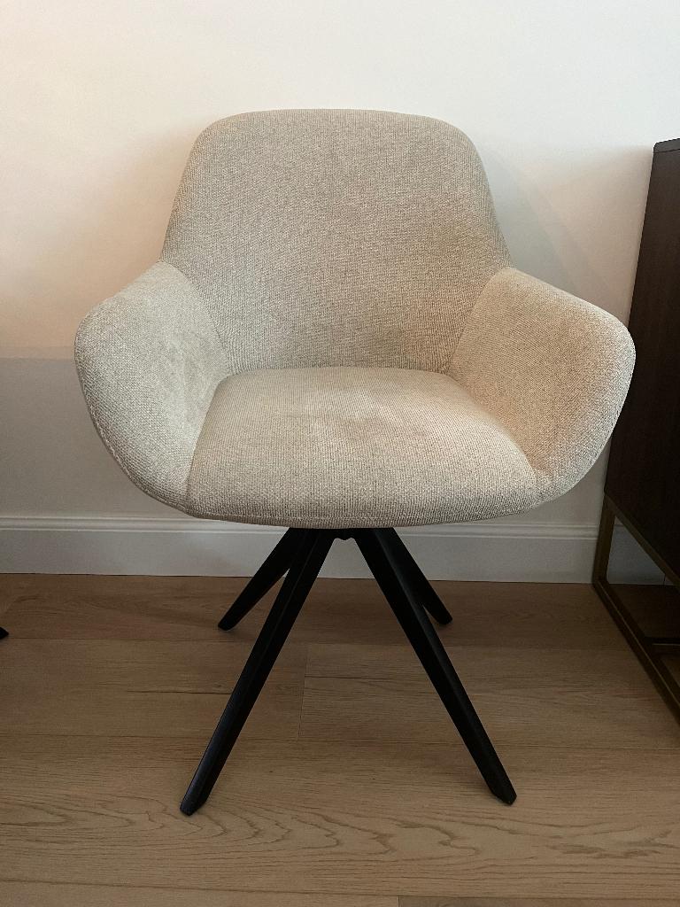 6 Jesper kushi eetkamer stoelen draaiende stoelen, Ophalen, Zo goed als nieuw, Stof, Grijs