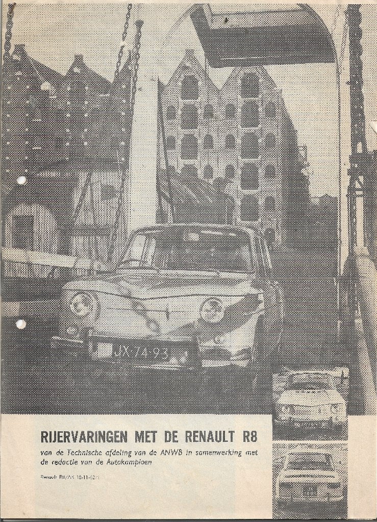 Originele overdruk Rij-ervaring met de RENAULT R8, 1962., Boeken, Gelezen, Ophalen of Verzenden, Autokampioen, Renault