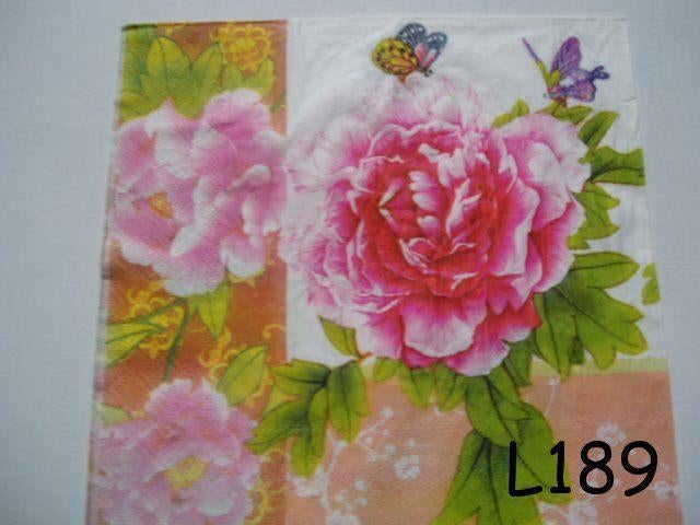 OPRUIMING servetten decoupage * pioenroos L189 – 15x, Verzenden, Nieuw