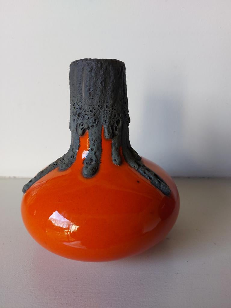 West-Germany Roth oranje fat lava vaas 111, Antiek en Kunst, Antiek | Keramiek en Aardewerk, Ophalen of Verzenden