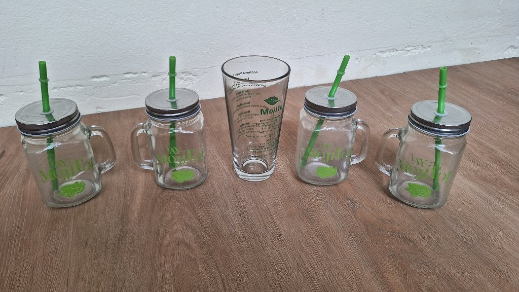 Nieuw Mojito Glazenset - Perfect voor de Zomer!, Ophalen of Verzenden, Nieuw, Frisdrankglas