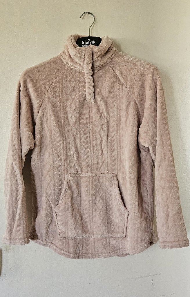 2 fluffy fleece truien, maat M, oudroze en beige, zgan, Ophalen of Verzenden, Zo goed als nieuw, Maat 38/40 (M), Overige kleuren
