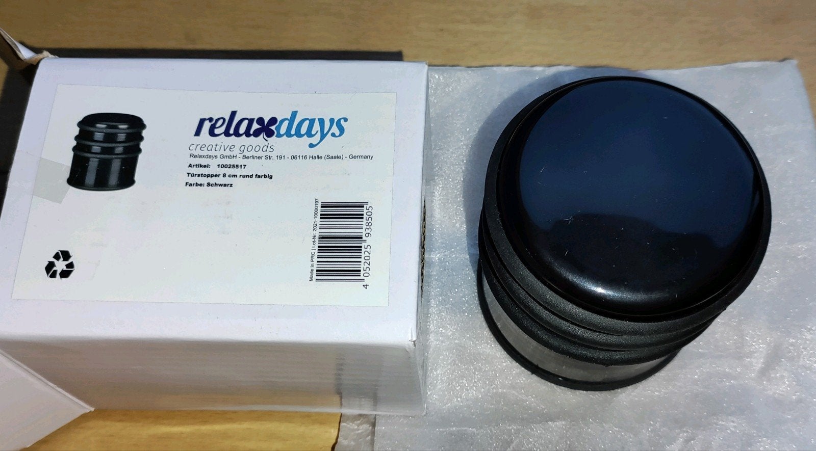 Relaxdays Deurstopper - Zwart - Rond - 8 cm, Zwart, Nieuw, Ophalen of Verzenden, Metaal