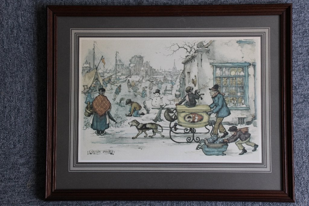 Anton Pieck schilderijtje, Verzenden, Ingelijst