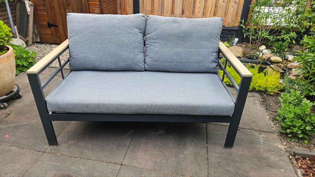 Loungebank 2 zits, Tuin en Terras, Tuinsets en Loungesets, Gebruikt, Aluminium, Loungeset, Bank