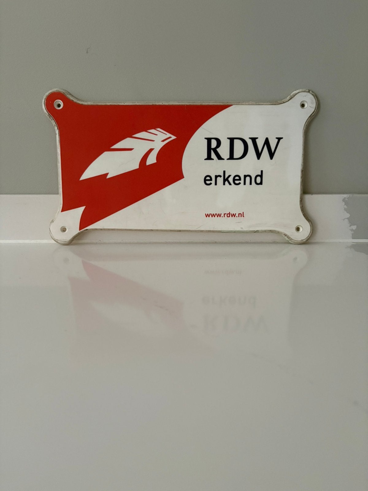 RDW Erkenning wandbord RDW erkend, Verzamelen, Merken en Reclamevoorwerpen, Verzenden, Zo goed als nieuw, Reclamebord