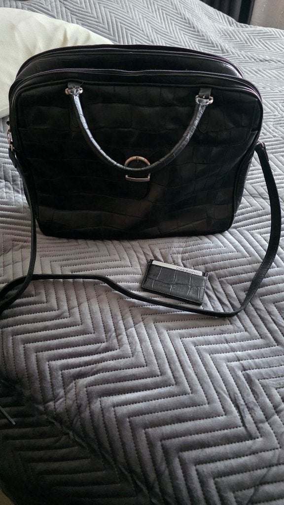Claudio Fericci🎀Zwarte Grote leren Tas🎀In Mooie Staat, Ophalen, Zo goed als nieuw, Zwart, Schoudertasje