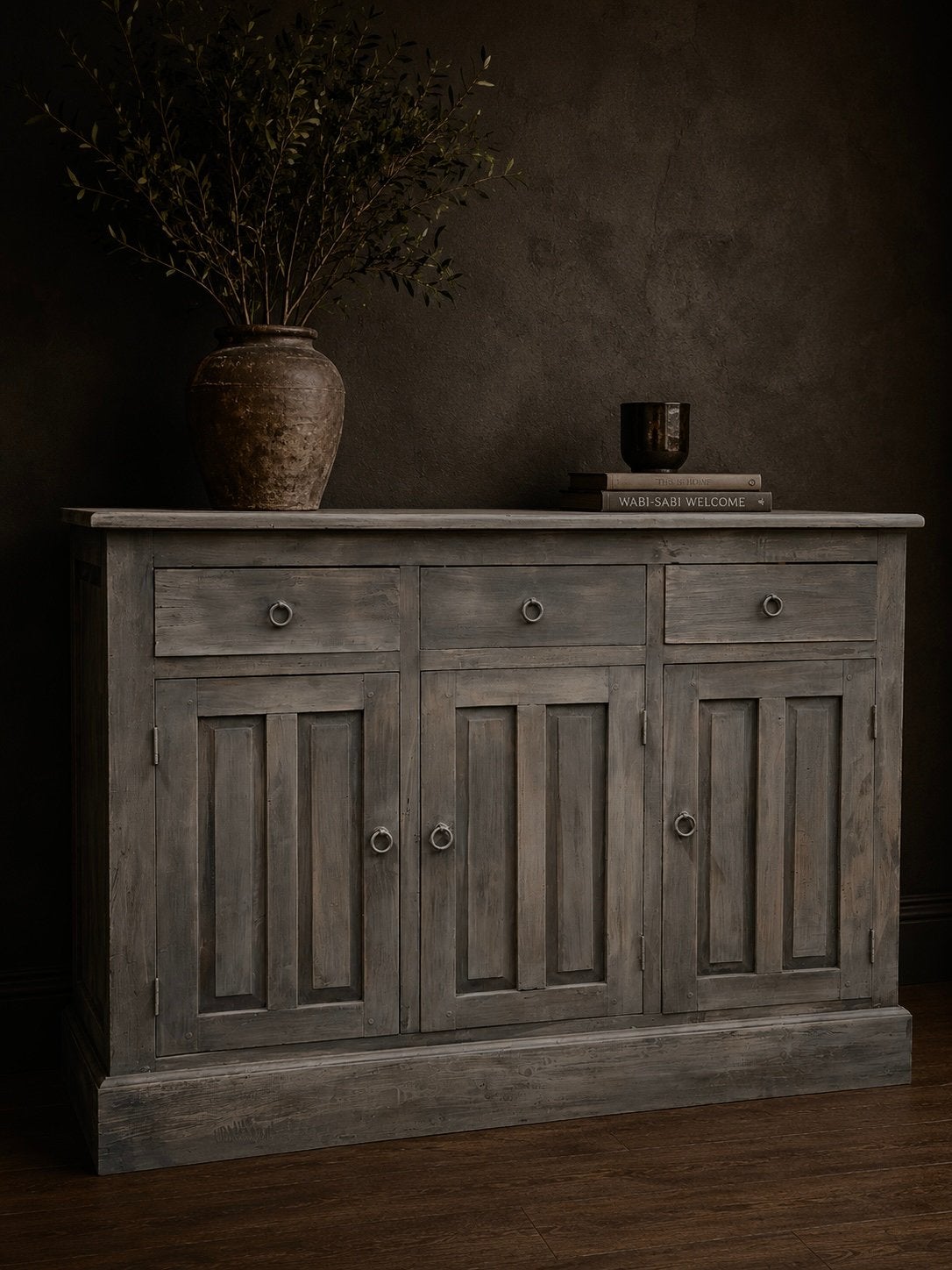 Teak houten dressoir | stoer, sober, japandi, Huis en Inrichting, Ophalen, Zo goed als nieuw, 25 tot 50 cm