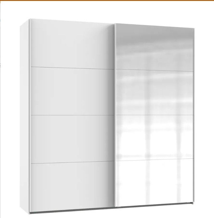 Schuifdeurkast met spiegel (kledingkast), Ophalen, 100 tot 150 cm, 200 cm of meer, 50 tot 75 cm