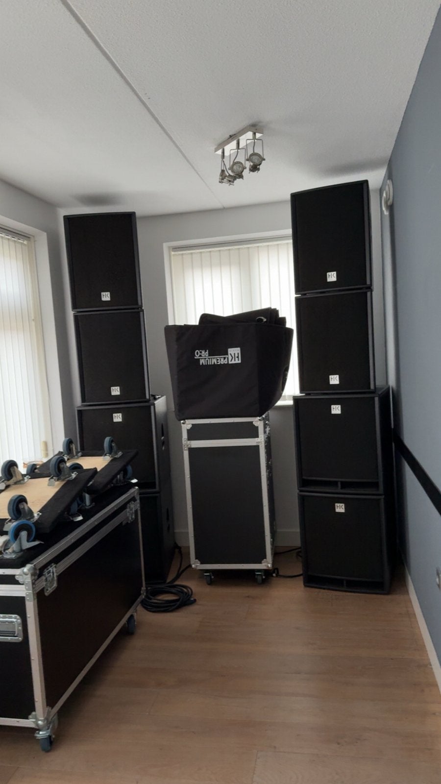 2x HK Audio Premium PR:O PA-set met Crown versterkers, Ophalen, Gebruikt, 1000 watt of meer, P.A.