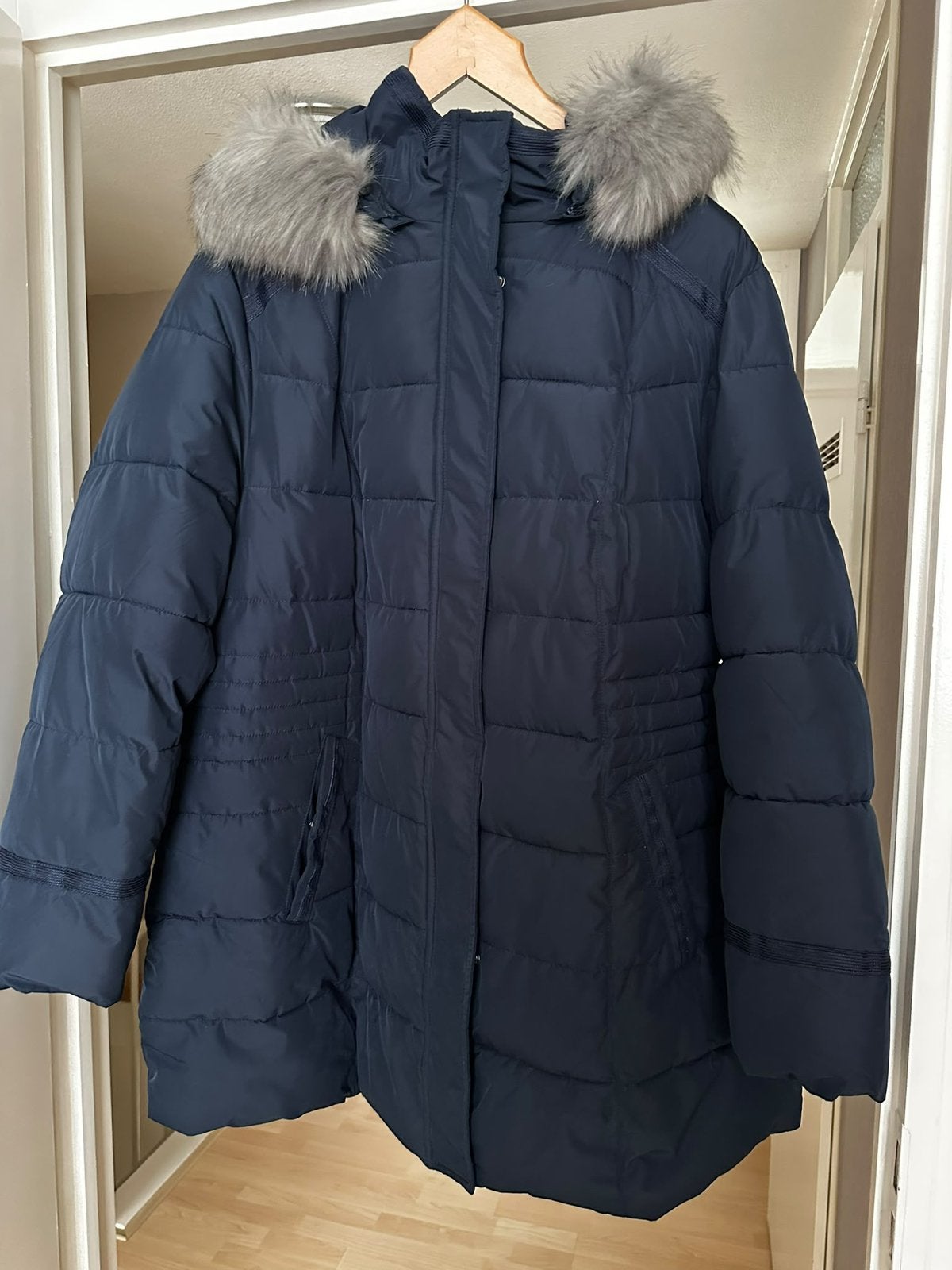 Ulla Popken winterjas maat 50/52 Hyprar, Ophalen of Verzenden, Zo goed als nieuw, Maat 46/48 (XL) of groter, Blauw
