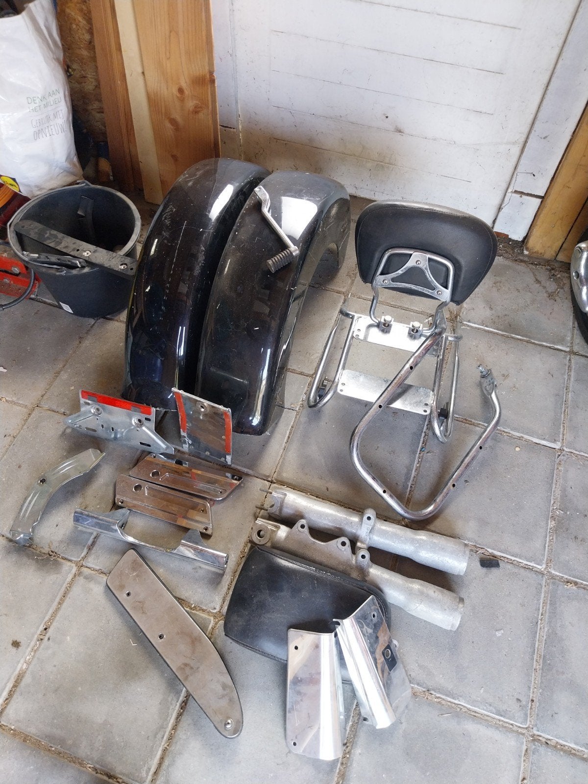 Harley davidson onderdelen - spatborden, rugleuning, beugels, Ophalen of Verzenden