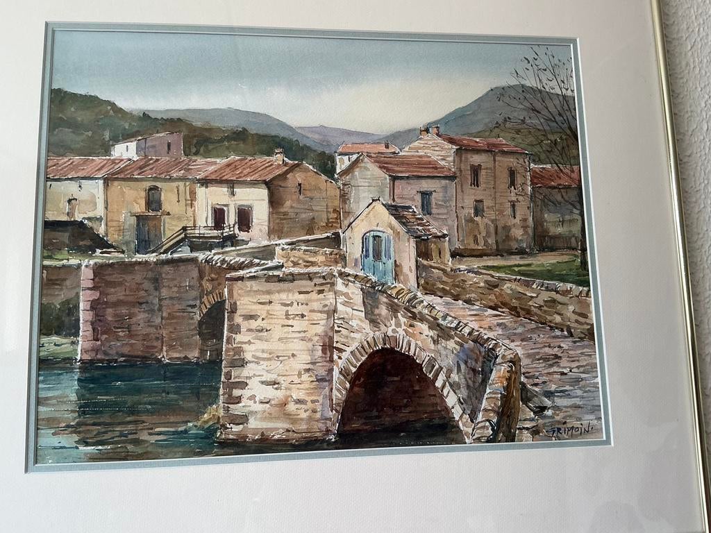 Originele aquarel, Grimoin, Ophalen of Verzenden