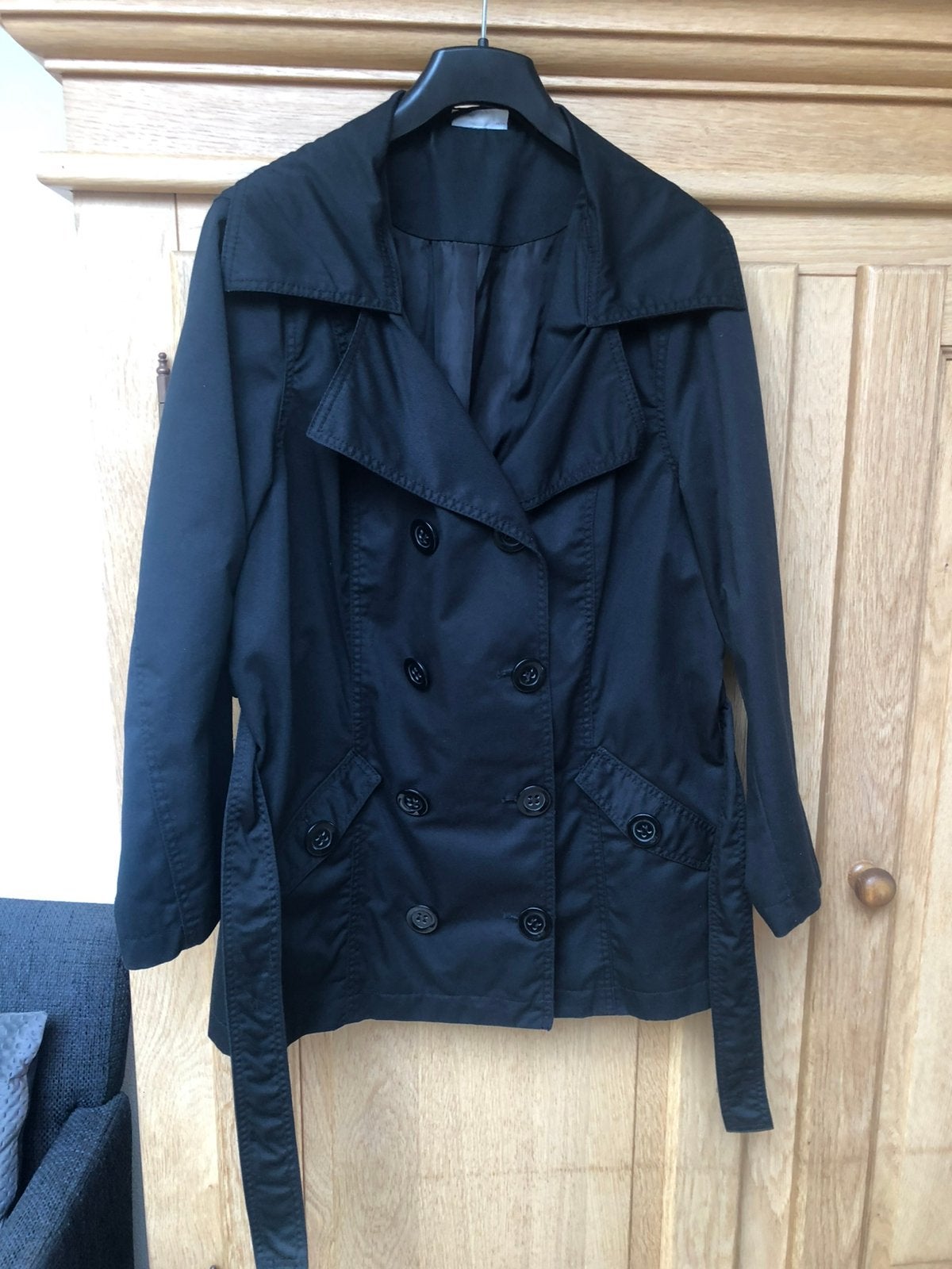 Dames jas zwart mt 48/50 als nieuw, Ophalen, Zo goed als nieuw, Zwart, Jas of Mantel