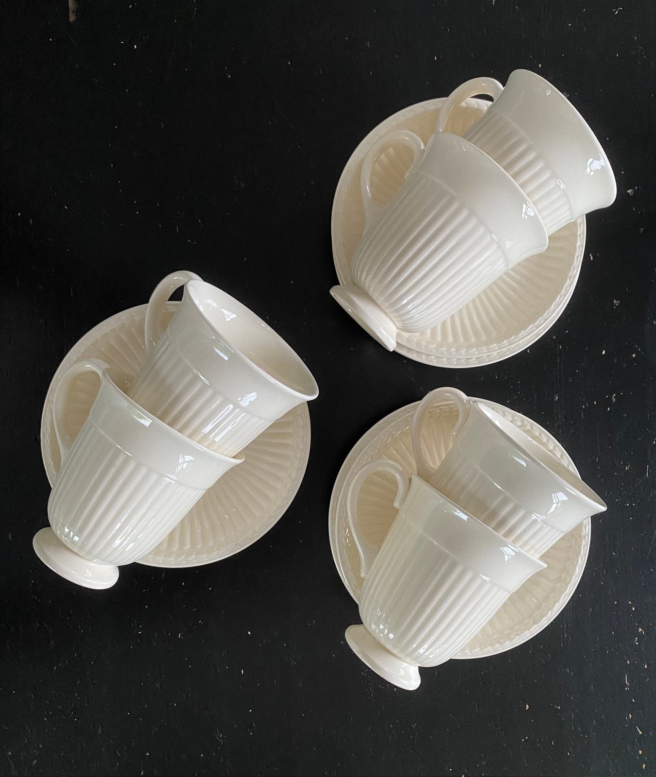 6 hele mooie koffiekopjes met schoteltjes van Weggwood Edme, Ophalen of Verzenden, Zo goed als nieuw, Overige materialen