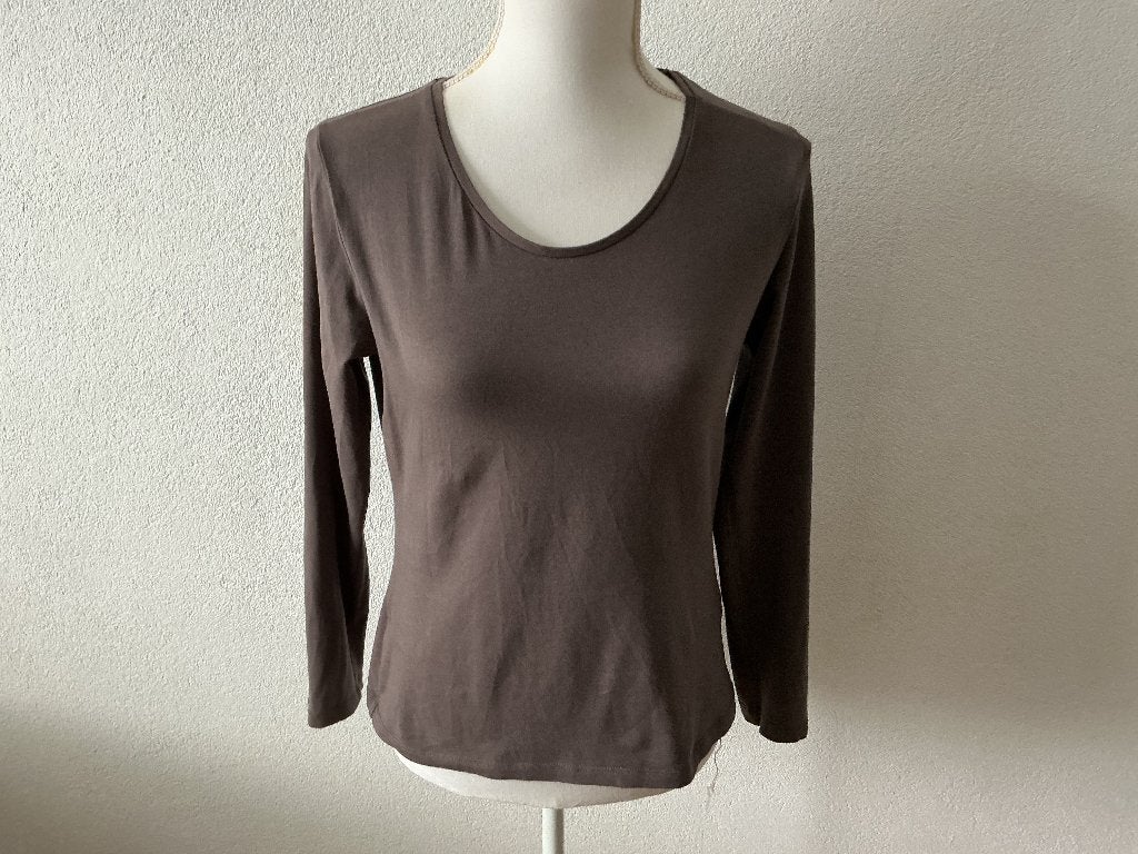 Yaya longsleeve shirt L, Bruin, Maat 42/44 (L), Nieuw, Ophalen of Verzenden