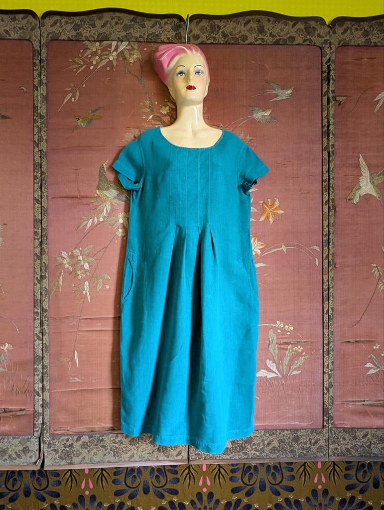 Gereserveerd Oska linnen jurk maat 1, Kleding | Dames, Ophalen of Verzenden, Gedragen, Blauw, Onder de knie