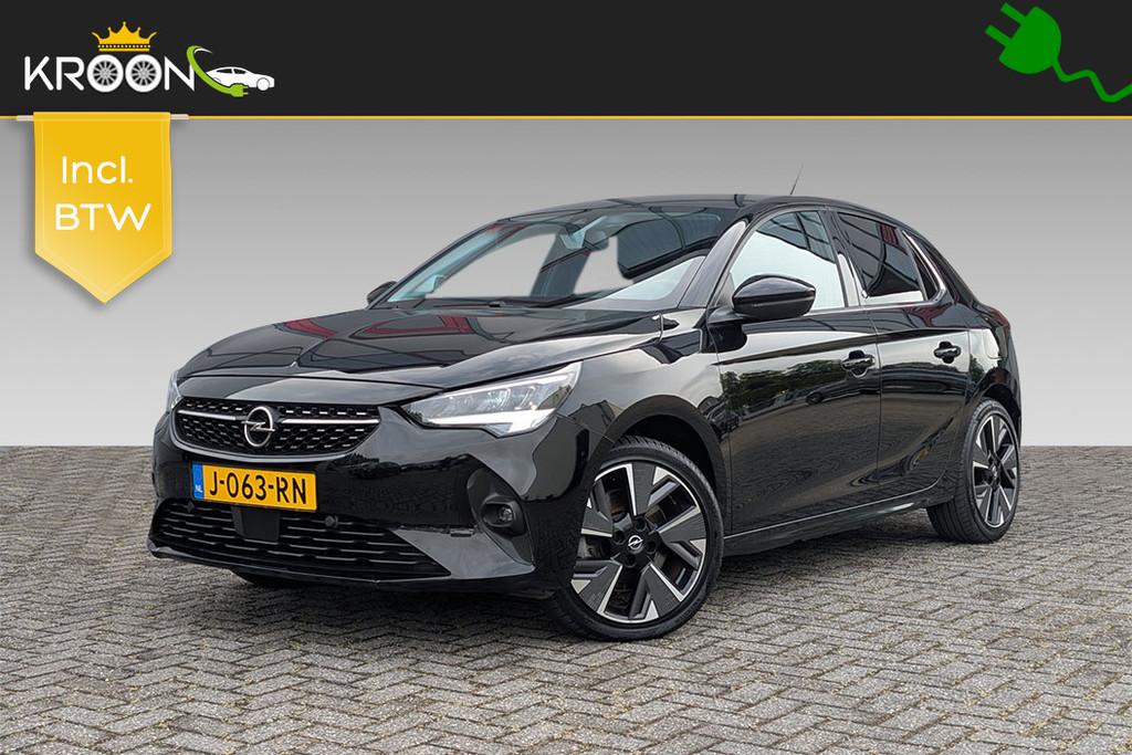 Opel CORSA-E Elegance 50kWh 3-Fase Premium Pack SOH 93%, Auto's, Opel, 330 km, 136 pk, Gebruikt, Zwart
