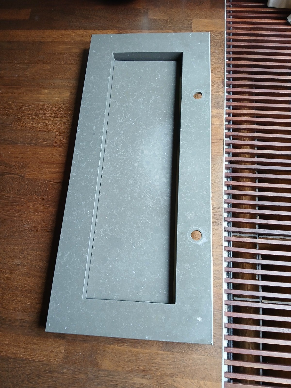 Composiet wastafel 120x51.5 cm . Grijs, Ophalen, Gebruikt, Wastafel