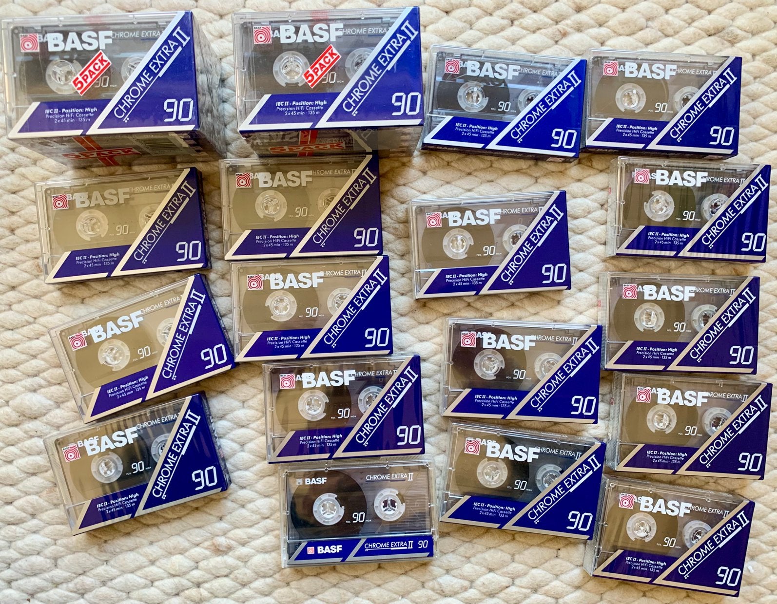 NOS BASF Chrome Extra II 90 cassettebandjes CEII-90 CEII OVP, 2 t/m 25 bandjes, BASF, Basf SE Carl-Bosch-Straße 38⁩ 67063 Ludwigshafen am Rhein Duitsland