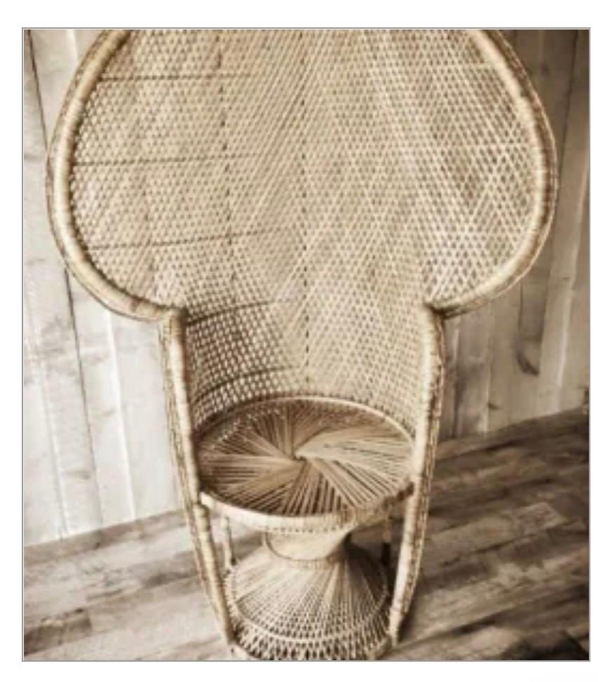 Rotan pauwstoel in goede staat, Ophalen of Verzenden