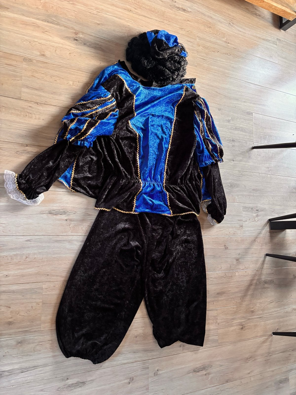 Pietenpak blauw/zwart - Goede kwaliteit, paar keer gebruikt, Ophalen of Verzenden, Zo goed als nieuw, Jongen of Meisje